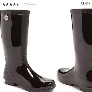 UGG black rain boots, worn a few times